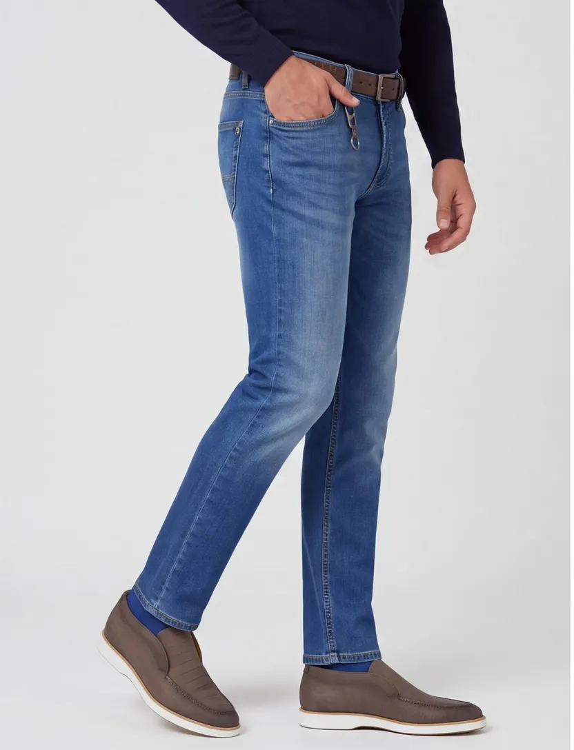 Jeans Casa Moda blauw spijker wijde fit