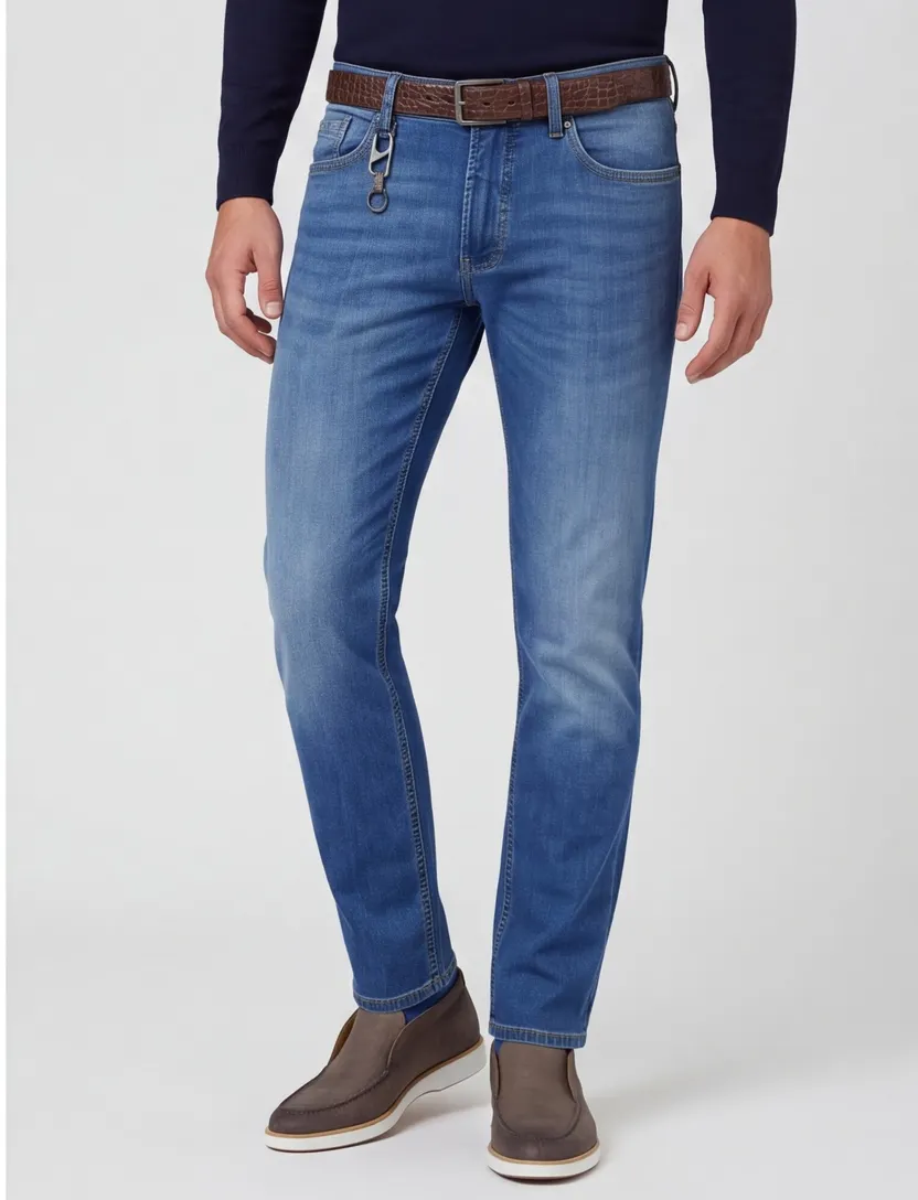 Jeans Casa Moda blauw spijker wijde fit