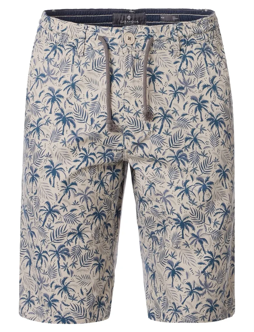 Casa Moda chino shorts creme Steve palm print
