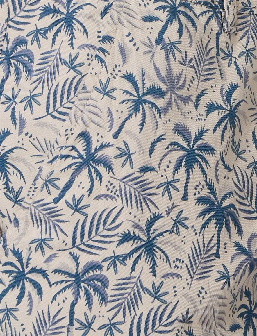 Casa Moda chino shorts creme Steve palm print