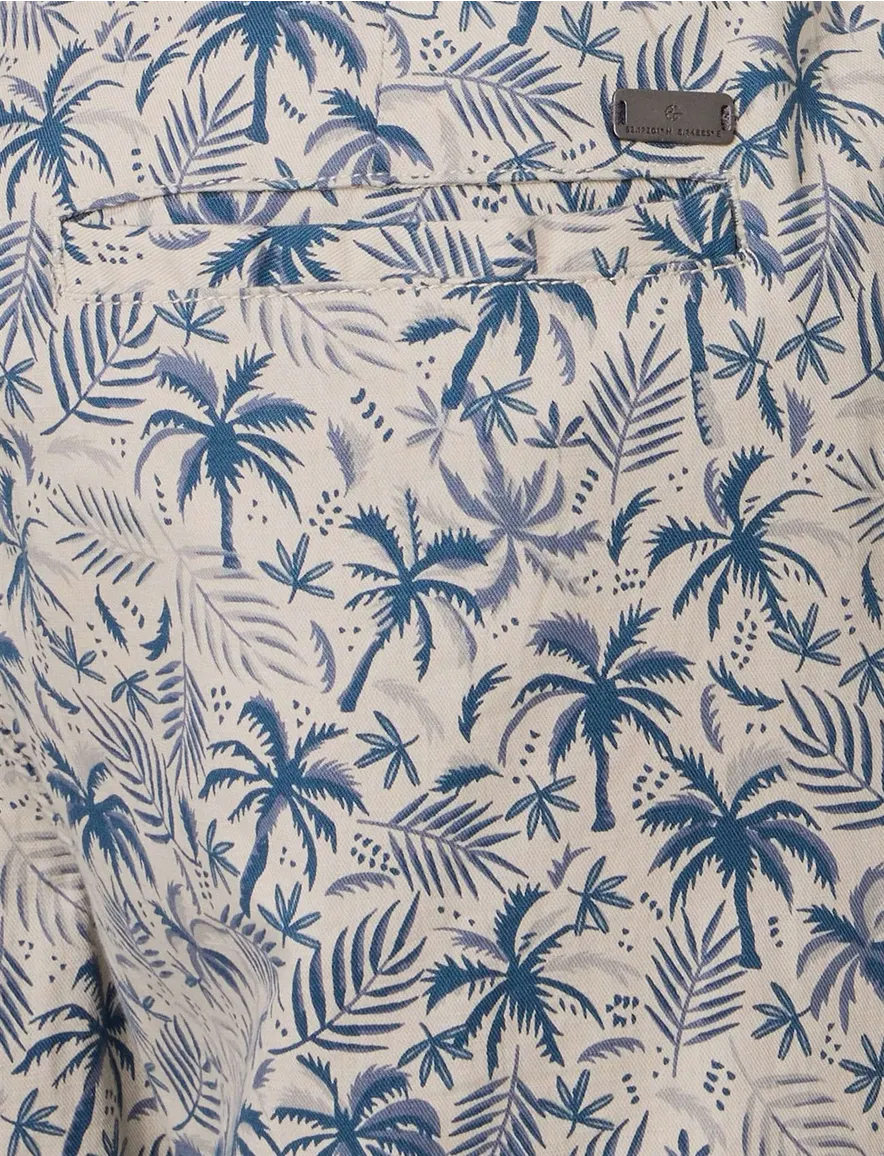 Casa Moda chino shorts creme Steve palm print