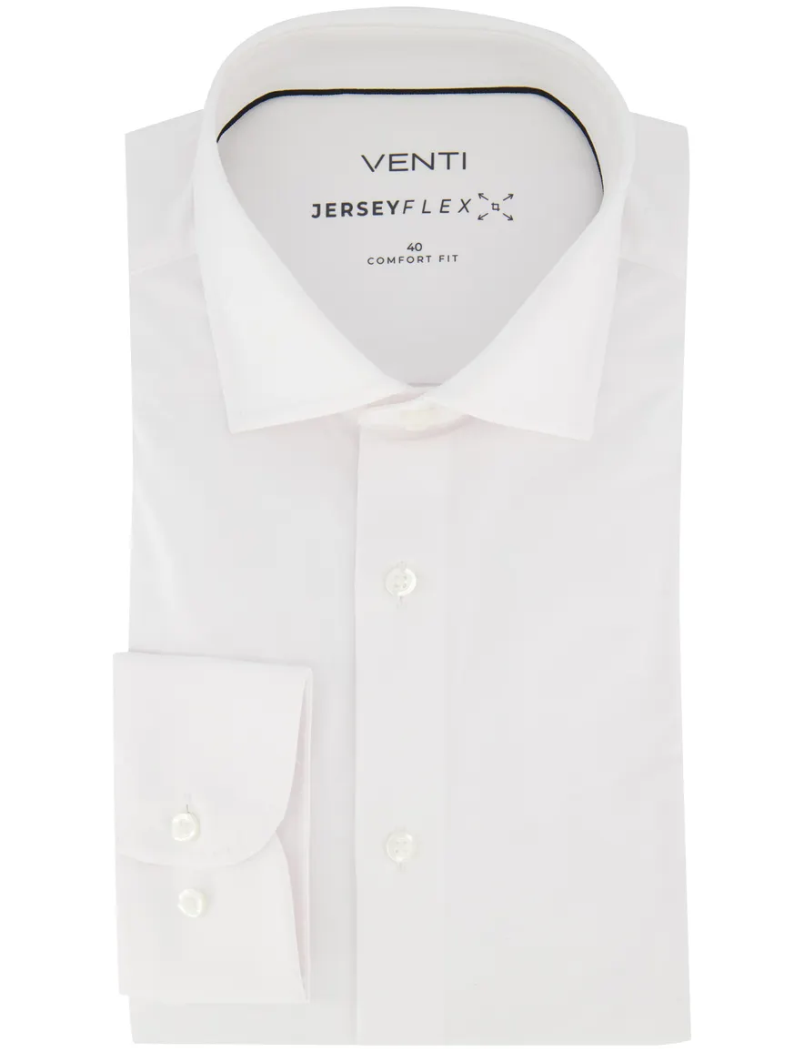 Venti wit jersey overhemd comfort fit