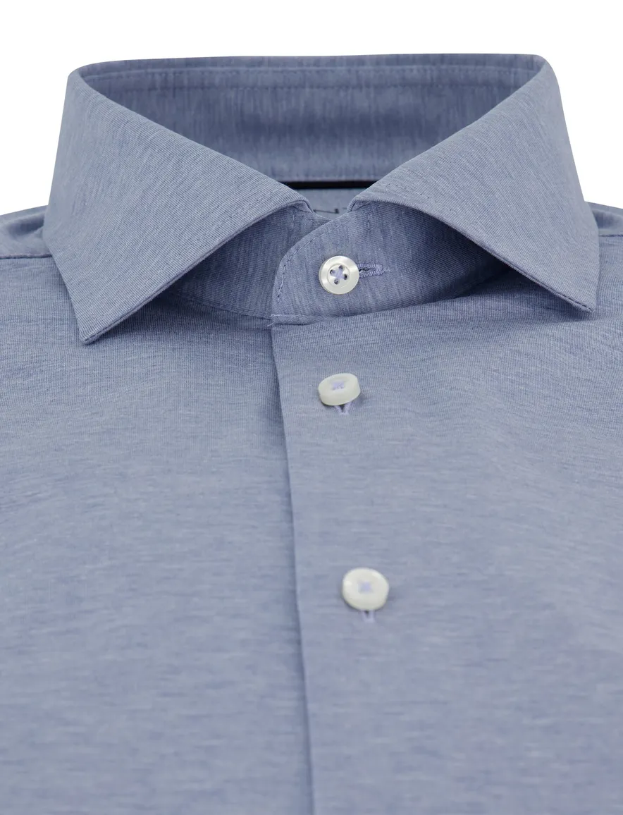 overhemd lichtblauw Venti comfort fit semi-wide collar jersey