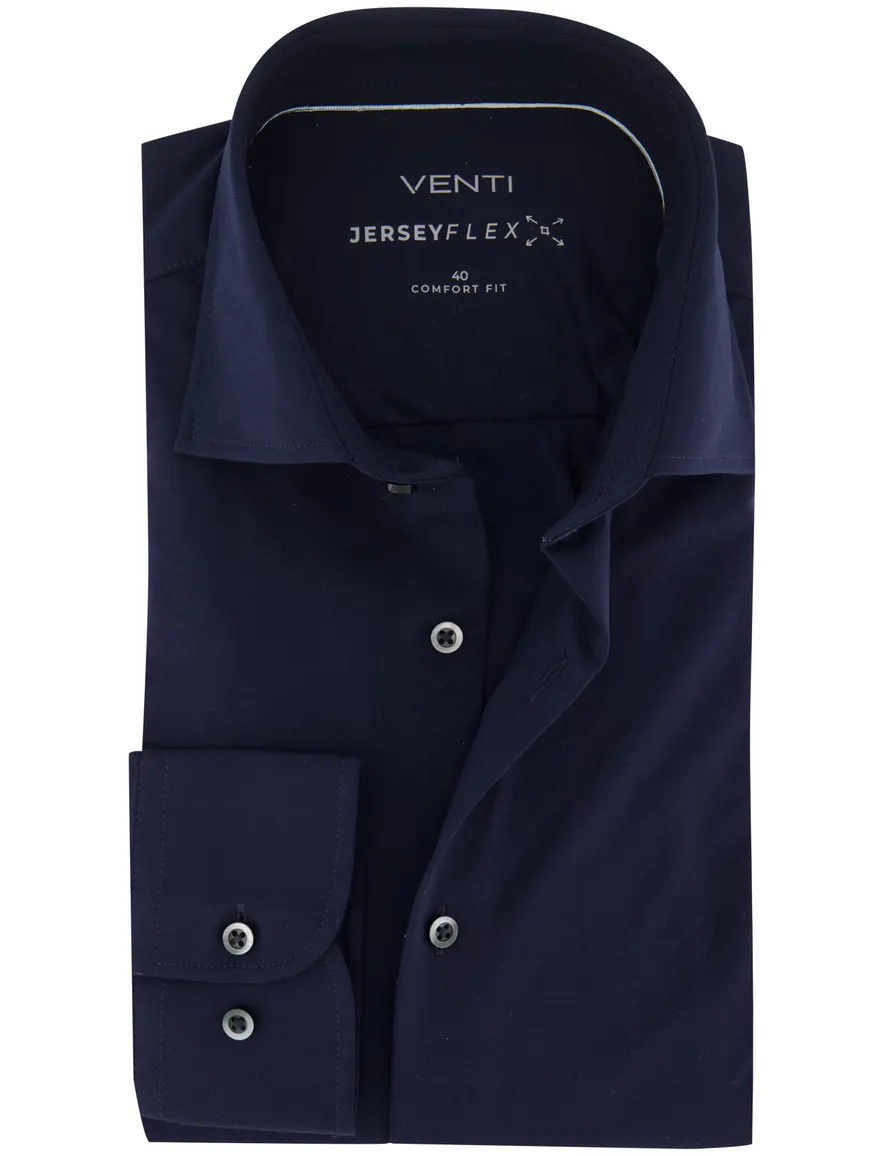 Venti jersey overhemd donkerblauw comfort fit