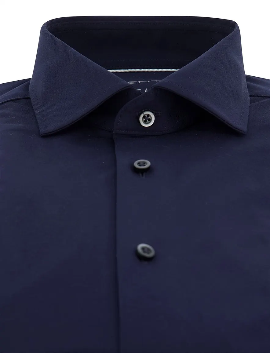 Venti jersey overhemd donkerblauw comfort fit