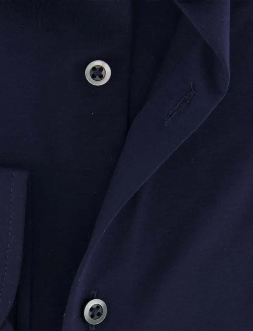 Overhemd Venti wijde fit donkerblauw wide spread