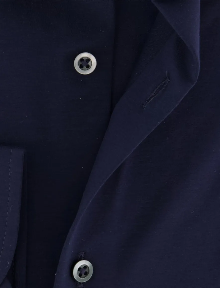 Venti jersey overhemd donkerblauw comfort fit