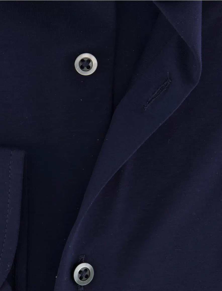 Venti jersey overhemd donkerblauw comfort fit