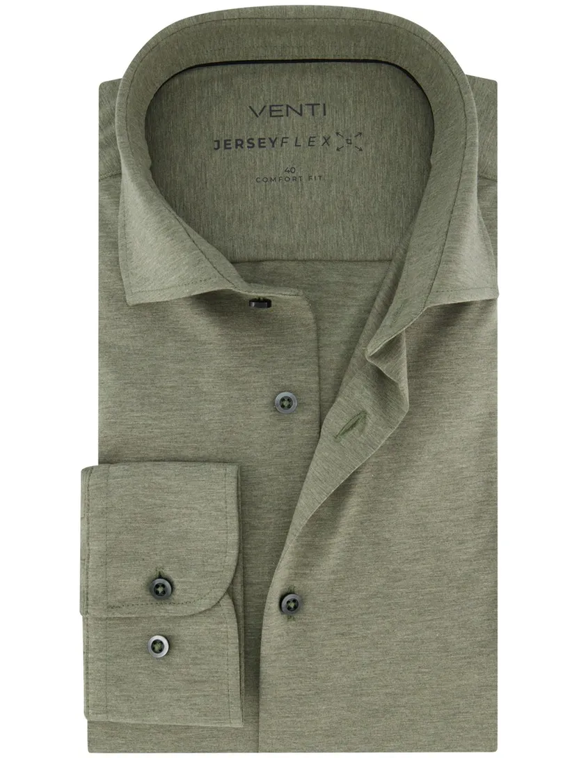 Overhemd groen comfort fit jerse Venti