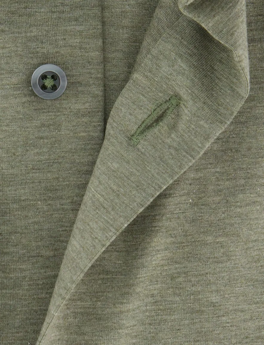 Venti jersey comfort fit groen overhemd