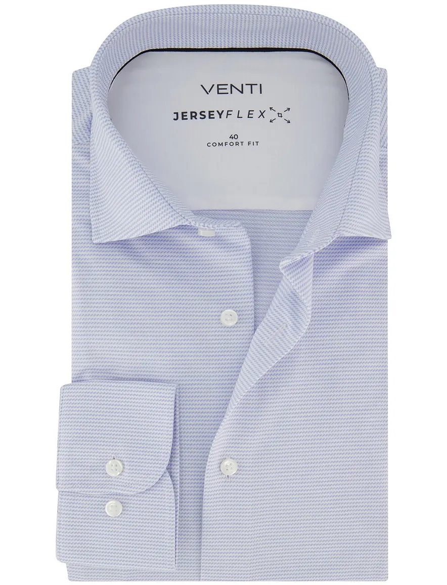 Venti jersey lichtblauw comfort fit overhemd
