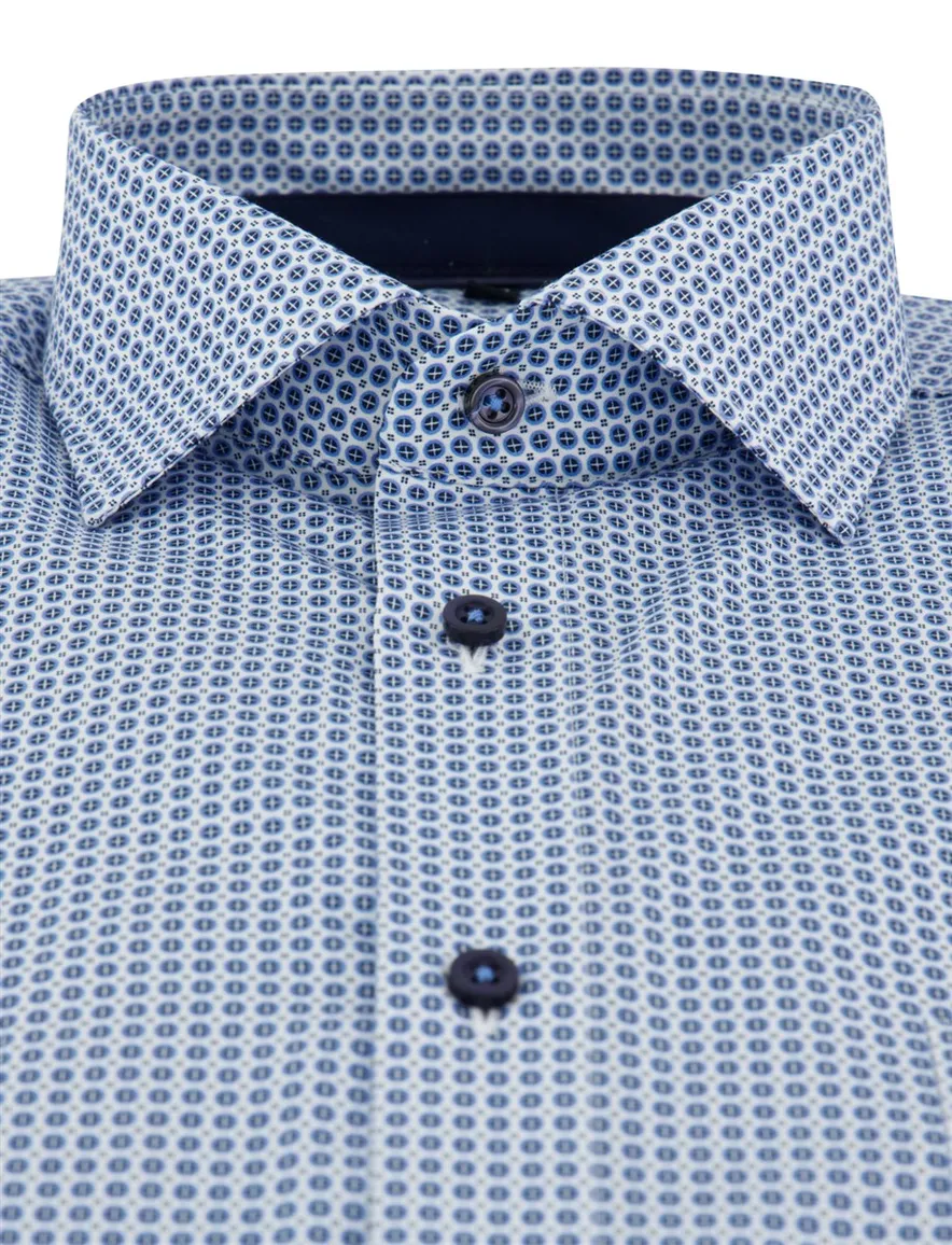 Venti Comfort fit Overhemd blauw geprint