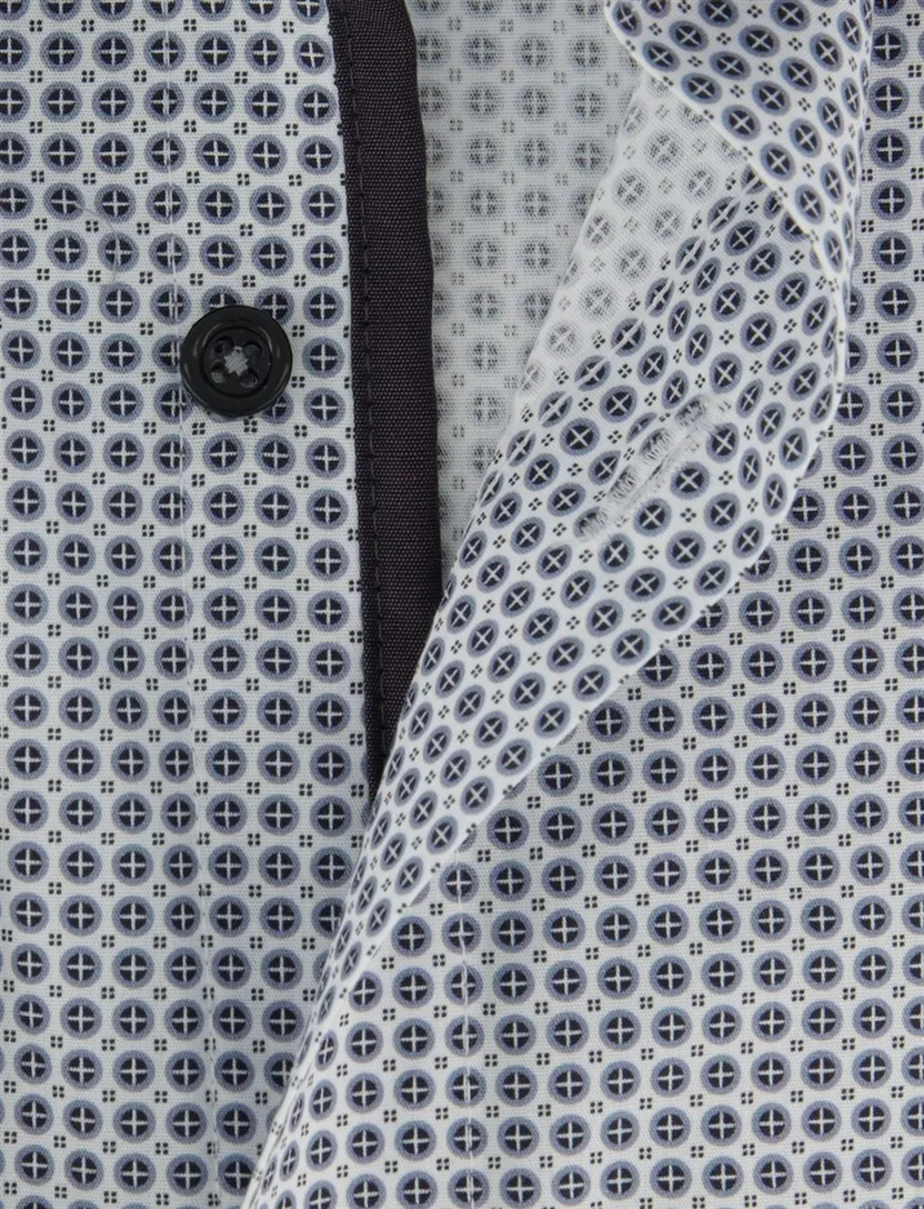 Overhemd Venti lange mouw comfort fit zakelijk grijs geprint