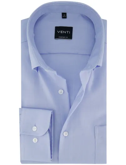 Venti Comfort fit strijkvrij lichtblauw lange mouwen overhemd Venti