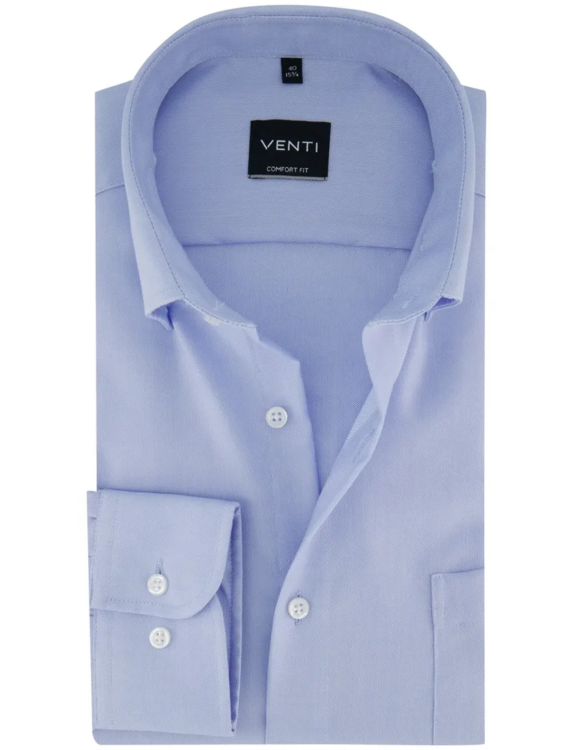 Overhemd Venti comfort fit lange mouwen strijkvrij lichtblauw
