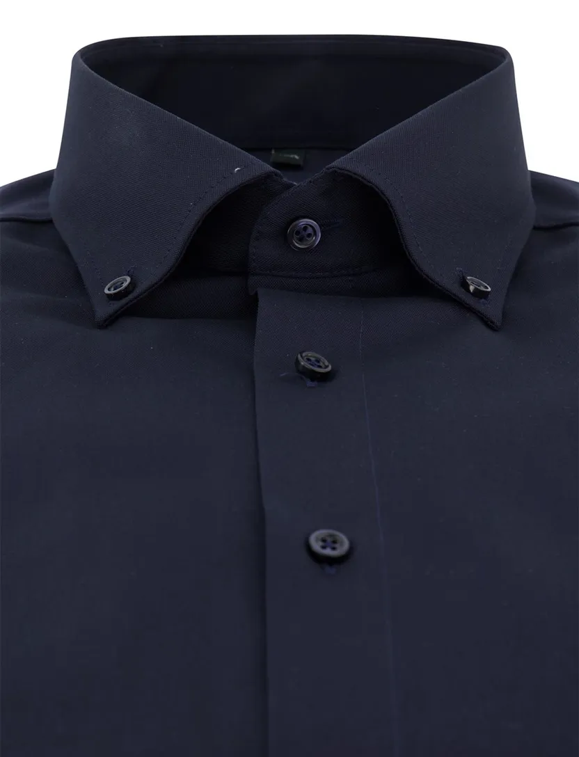 Overhemd Venti Donkerblauw strijkvrij button-down boord