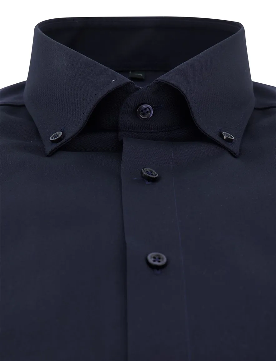 Venti Comfort Fit overhemd donkerblauw button down