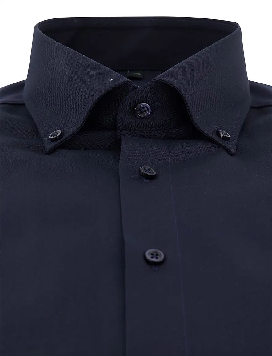 Venti Comfort Fit overhemd donkerblauw button down