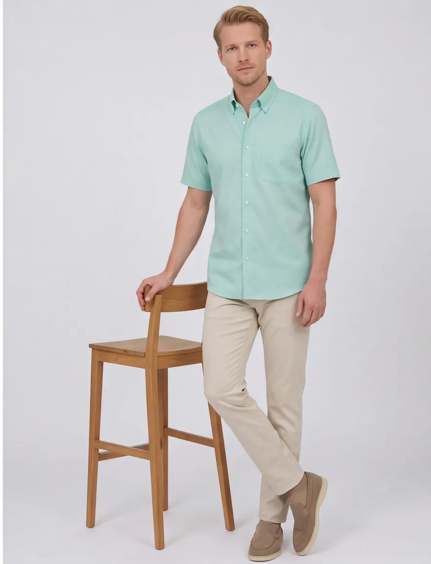 Venti Comfort Fit overhemd groen