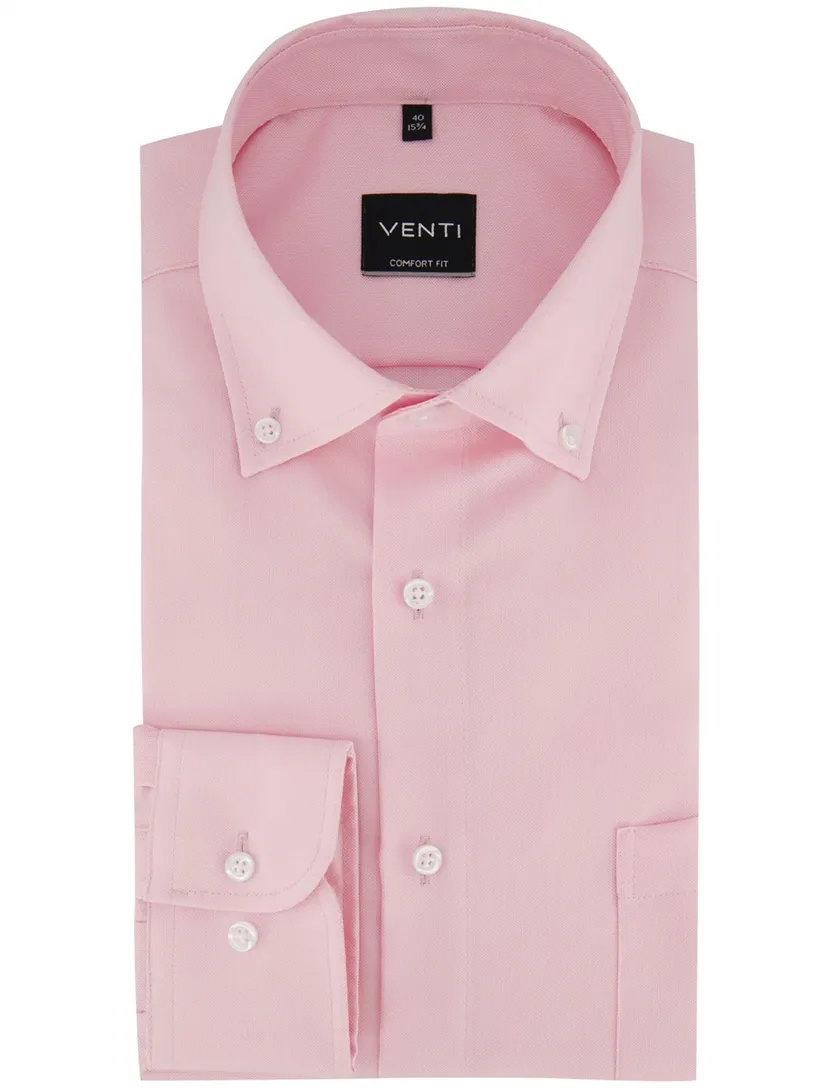 Overhemd Venti casual lange mouwen comfort fit roze