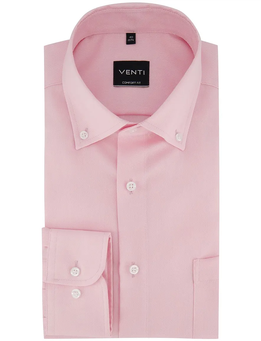 Venti Comfort Fit overhemd roze button down