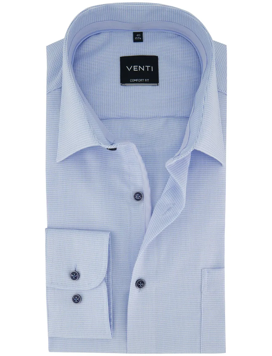 Venti Comfort Fit overhemd lichtblauw geprint
