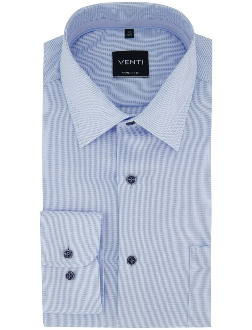 Venti Comfort Fit overhemd lichtblauw geprint