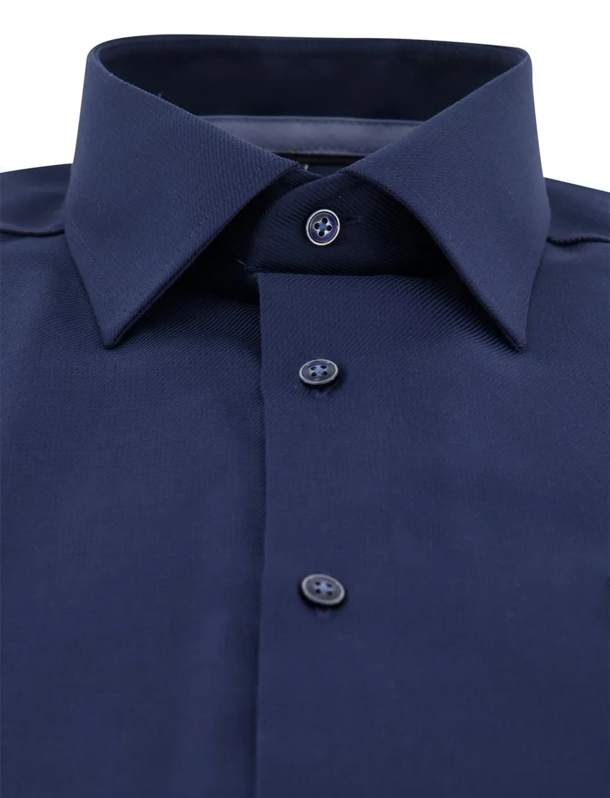 Comfort fit Venti lange mouwen donkerblauw overhemd strijkvrij
