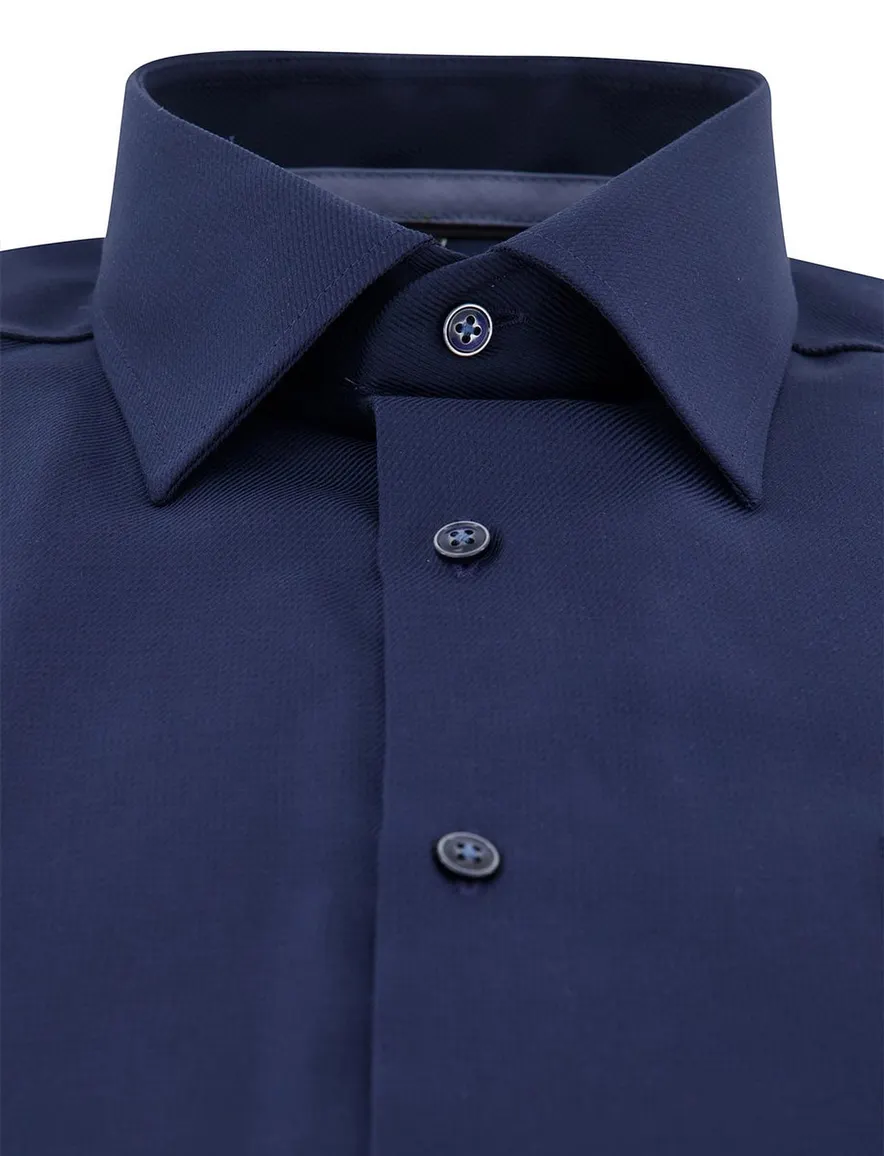 Comfort fit Venti lange mouwen donkerblauw overhemd strijkvrij
