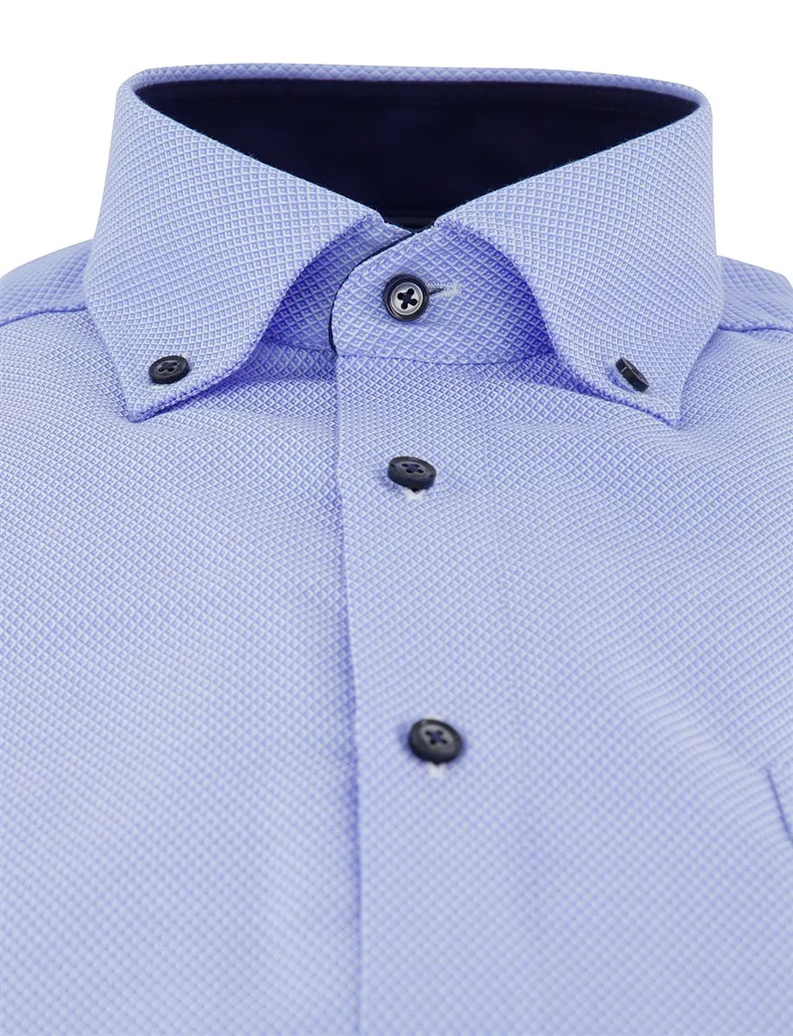 Casa Moda Comfort Fit overhemd lichtblauw piqué