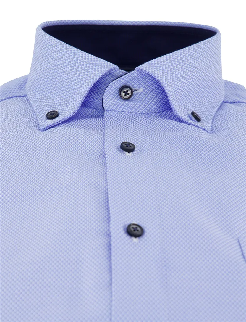 Overhemd Venti comfort fit lange mouw strijkvrij lichtblauw geprint