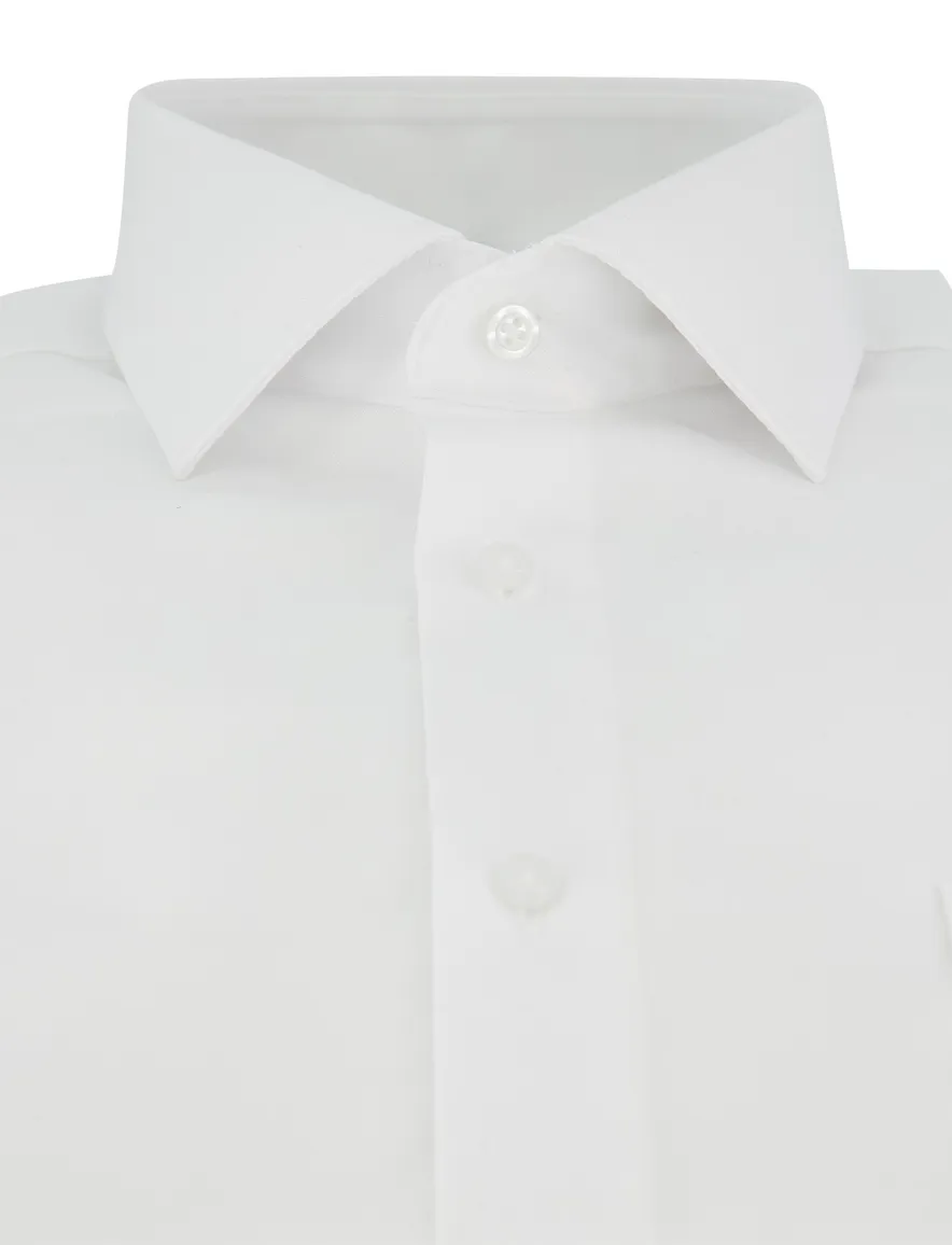 overhemd wit comfort fit Venti semi-wide collar strijkvrij