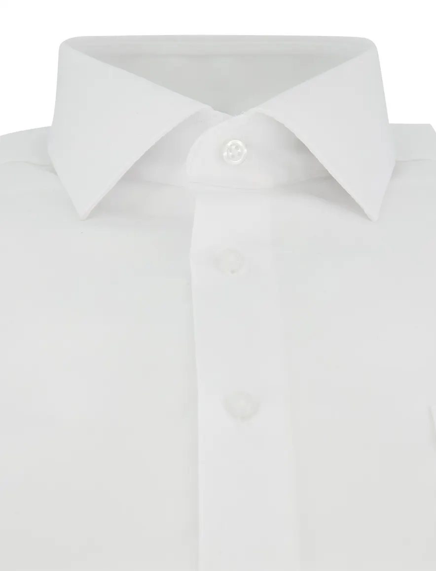 overhemd wit comfort fit Venti semi-wide collar strijkvrij