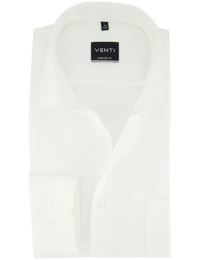 Venti wit comfort fit overhemd Venti borstzak 100% katoen strijkvrij