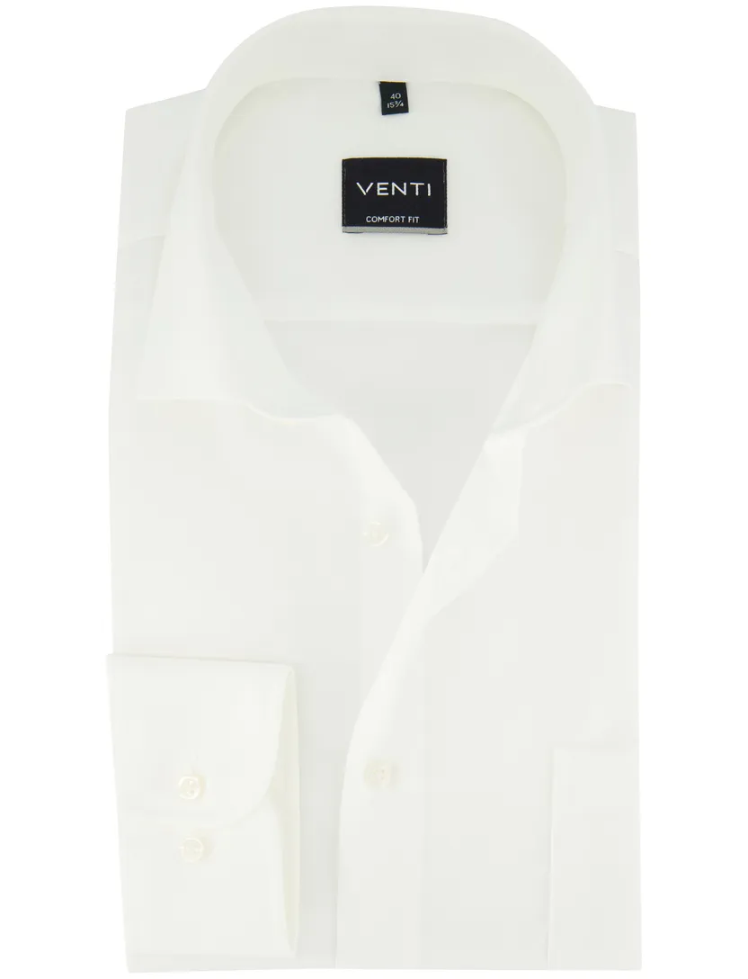 wit comfort fit overhemd Venti borstzak 100% katoen strijkvrij