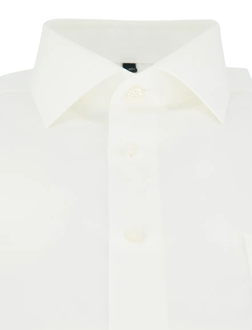 overhemd wit Venti comfort fit semi-wide collar strijkvrij