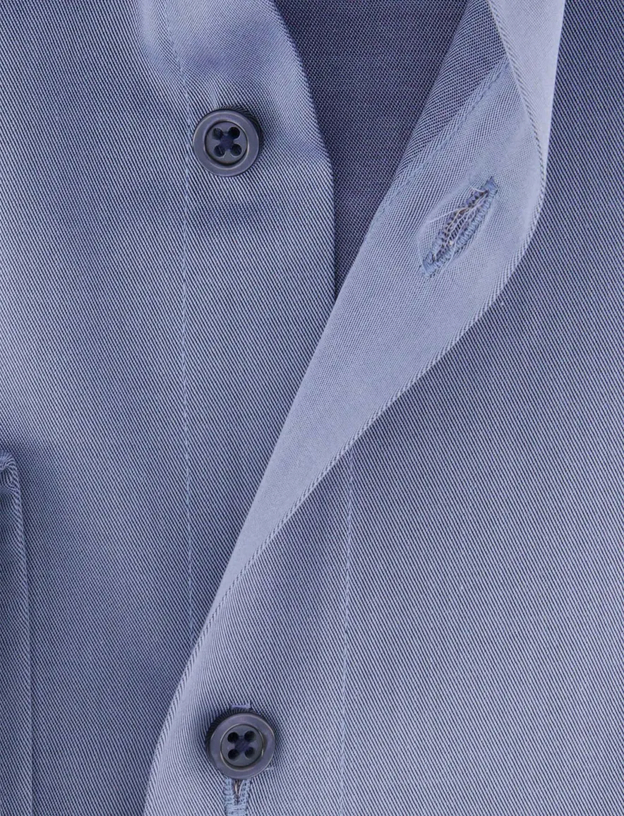 Overhemd Venti casual fit blauw lange mouw wide collar