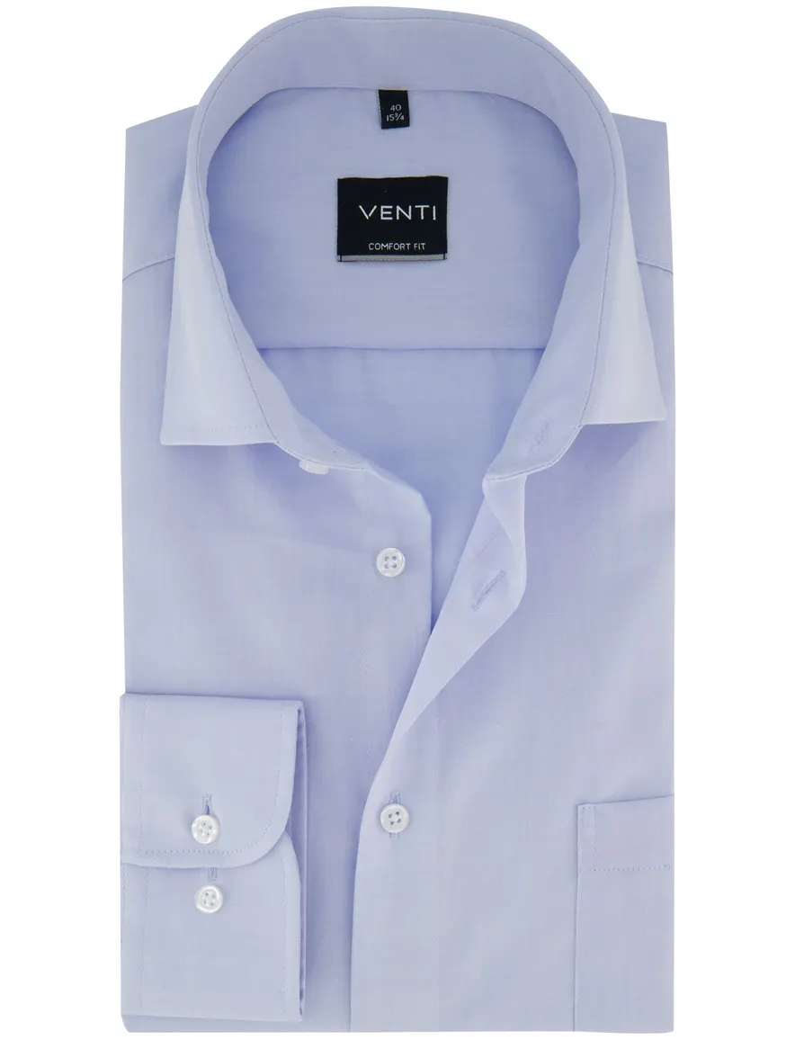 Overhemd Venti casual fit lichtblauw lange mouw wide collar