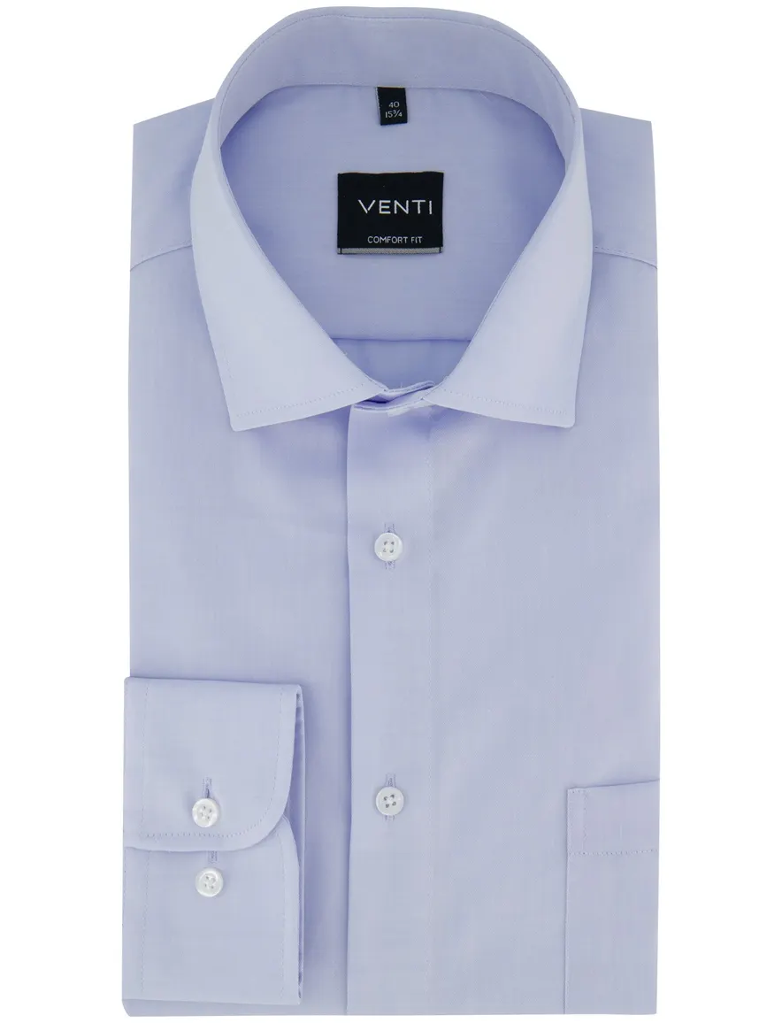 Overhemd Venti casual fit lichtblauw lange mouw wide collar