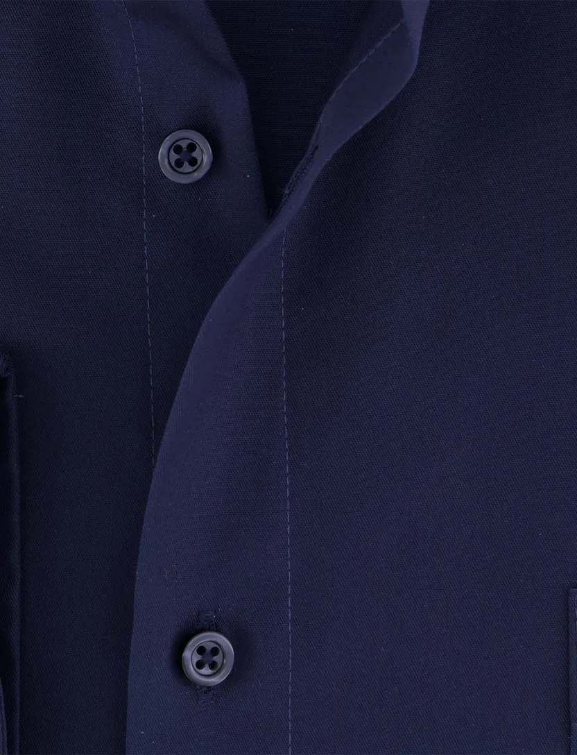 Strijkvrij overhemd Venti comfort fit navy met borstzak