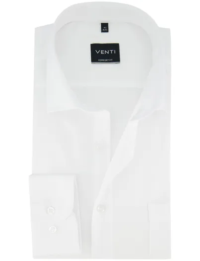 Venti Venti Comfort Fit Overhemd 100% katoen ml7 wit wijde fit
