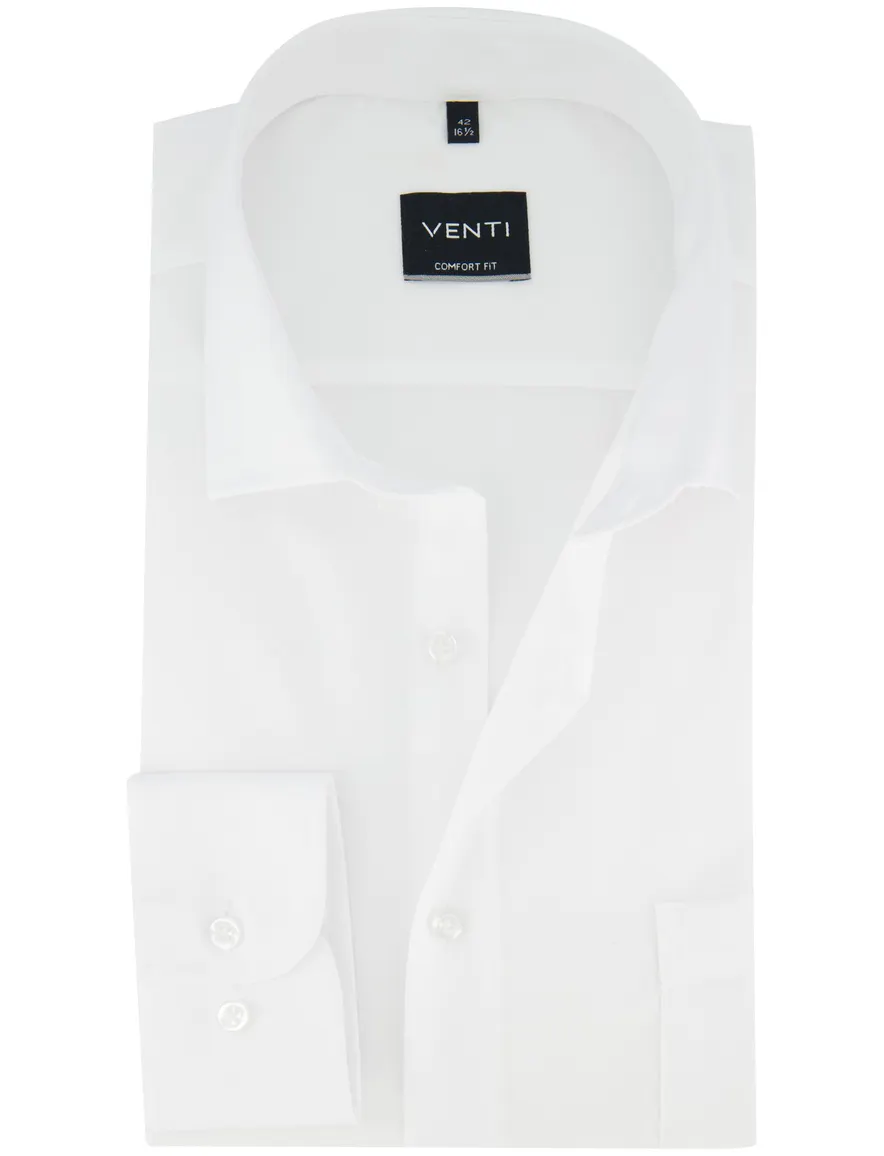 Venti Comfort Fit Overhemd mouwlengte 7 wit