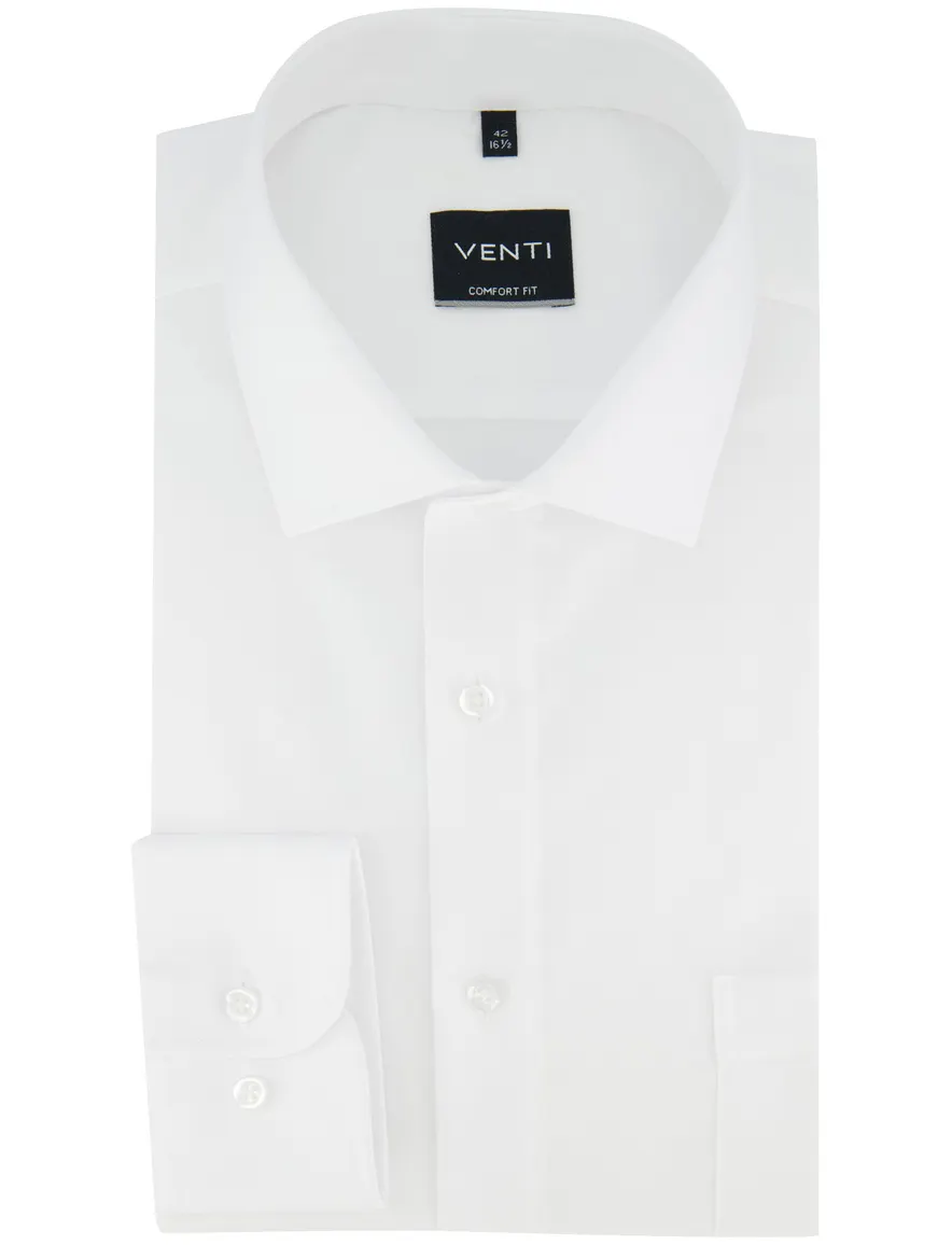 Venti Comfort Fit Overhemd mouwlengte 7 wit