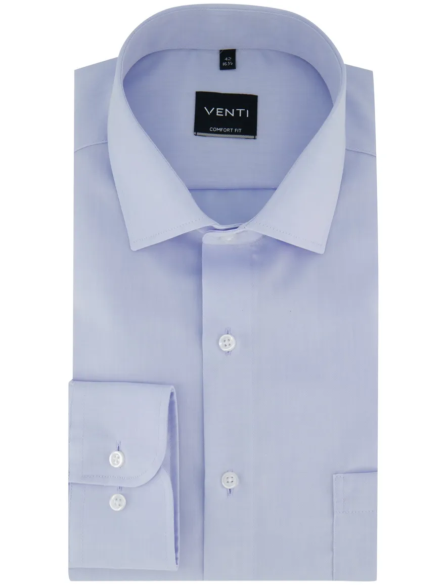 Venti Comfort Fit Overhemd mouwlengte 7 lichtblauw