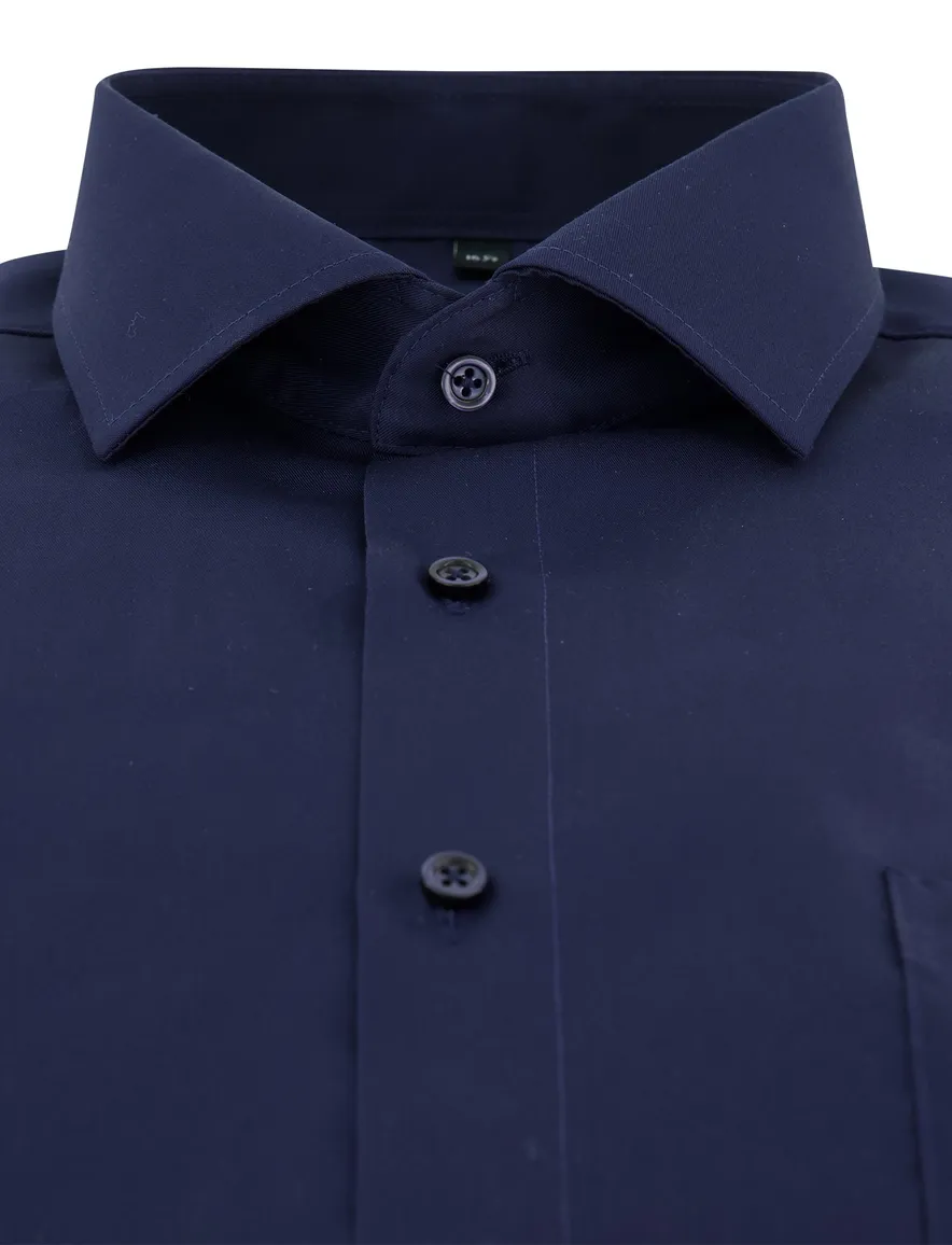 Venti Comfort Fit Overhemd mouwlengte 7 navy comfort fit