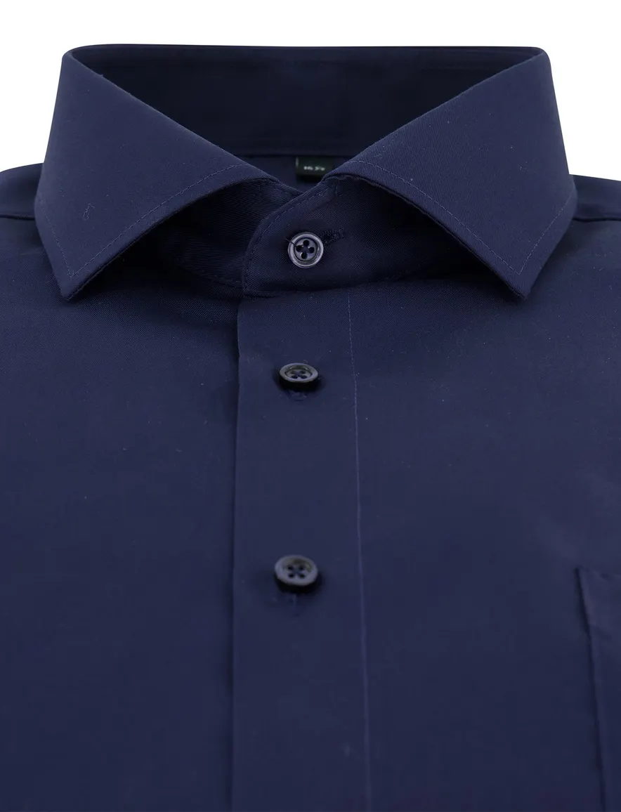 Venti Comfort Fit Overhemd mouwlengte 7 navy comfort fit