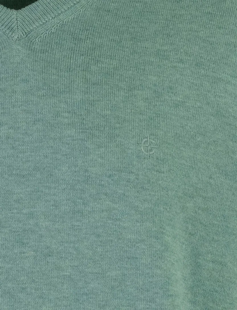 Gebreide trui Casa Moda groen v-hals