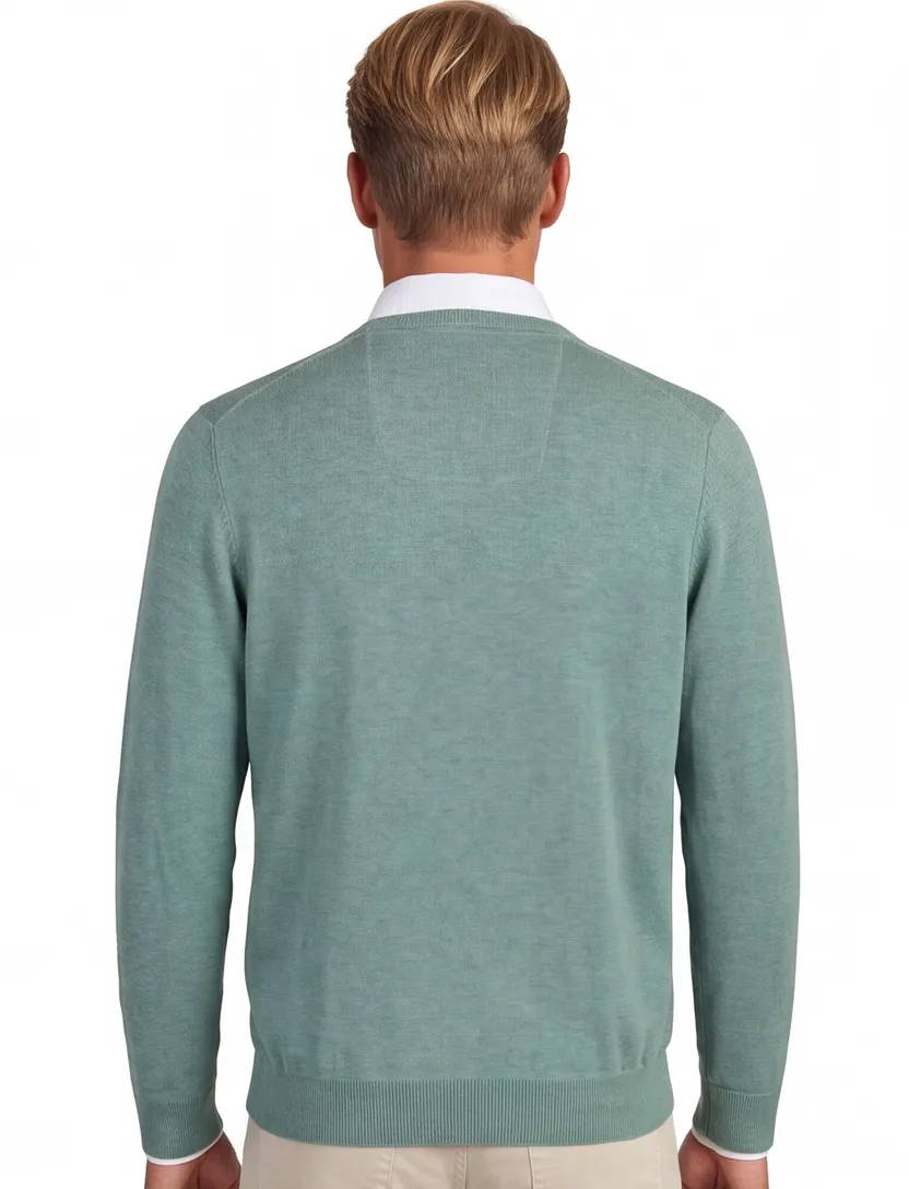 Gebreide trui Casa Moda groen v-hals