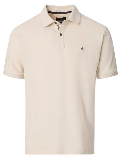 Casa Moda polo creme Casa Moda korte mouw 2-knoops effen