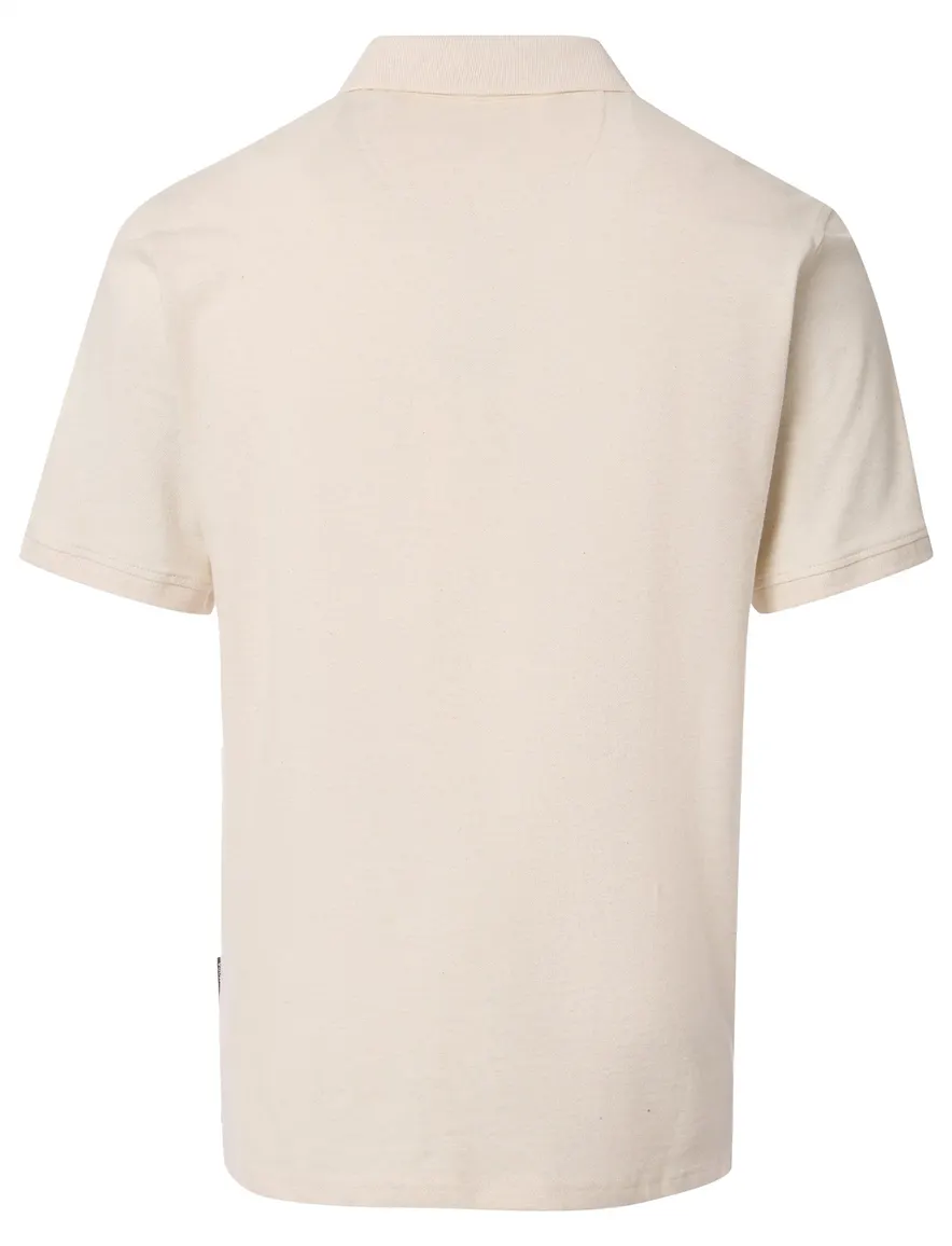polo creme Casa Moda korte mouw 2-knoops effen